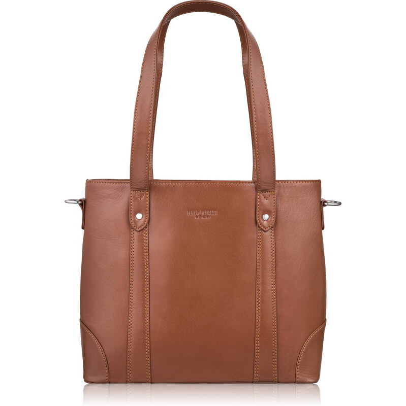 Paolo Peruzzi Dámska kožená shopper kabelka cez rameno | koňak T-41-CG 66211703