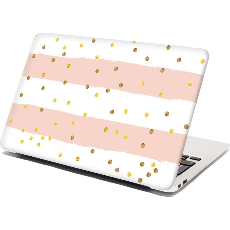 Sablio Samolepka na notebook Pruhy a zlaté bodky 65099748