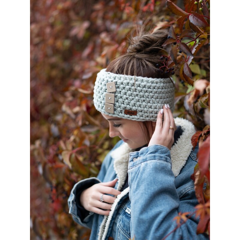 DOKE Háčkovaná čelenka B mint 65726950