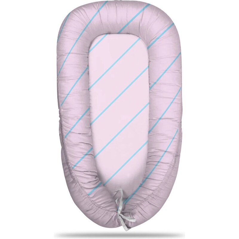 Sablio Hniezdočko pre bábätko Modré pruhy na ružové 65113982