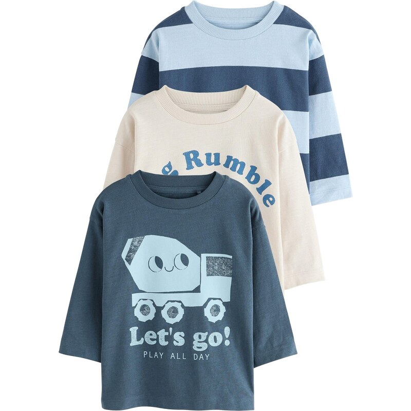 Next Tričko krémová / modrá / námornícka modrá 66222360