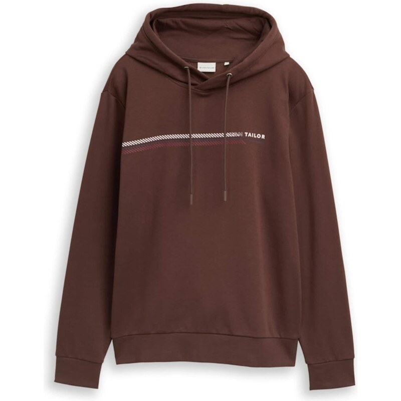 TOM TAILOR Mikina čokoládová / biela 66222403