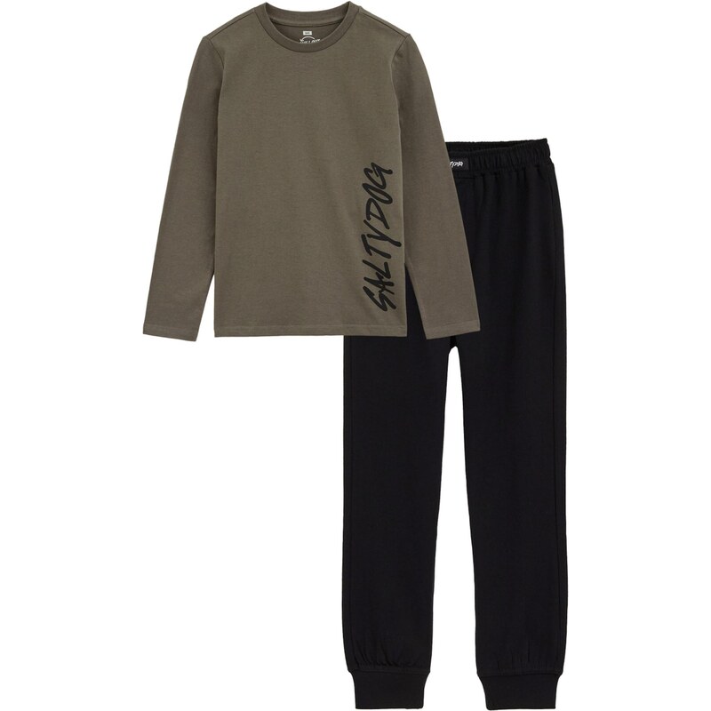 WE Fashion Pyžamo olivová / čierna 66222453