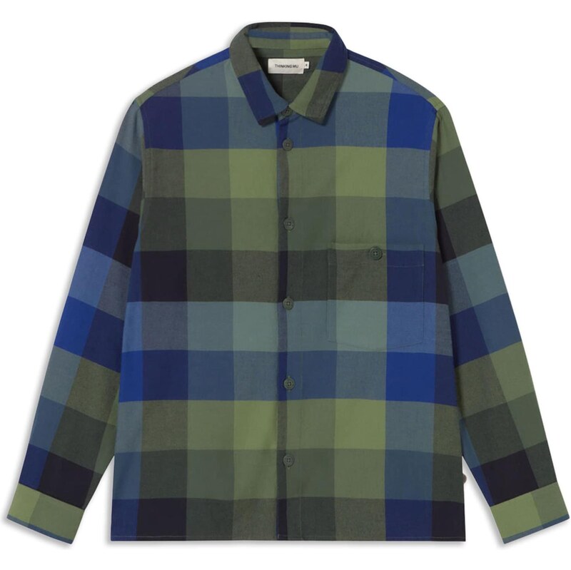 Thinking MU Košeľa Theo modrá / zelená 66222472