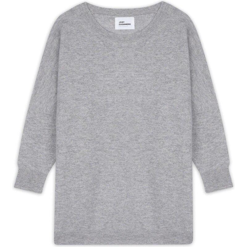 JUST CASHMERE Sveter Rebecca sivá melírovaná 66222548