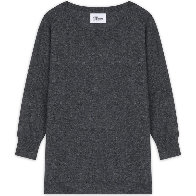 JUST CASHMERE Sveter REBECCA sivá melírovaná 66222557