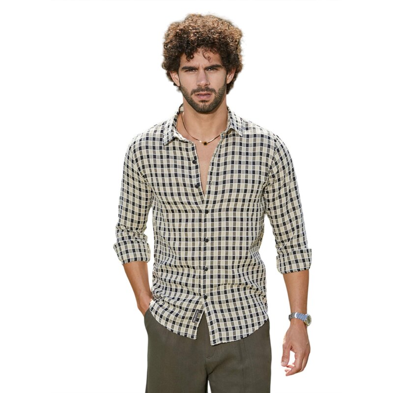 Campus Sutra Košeľa Aisha námornícka modrá / sivá / biela ako vlna 66222625