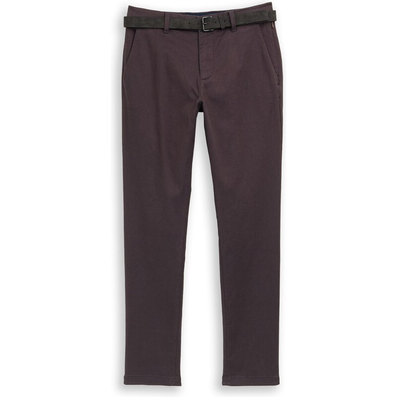 TOM TAILOR Chino nohavice Travis tmavohnedá 66222659