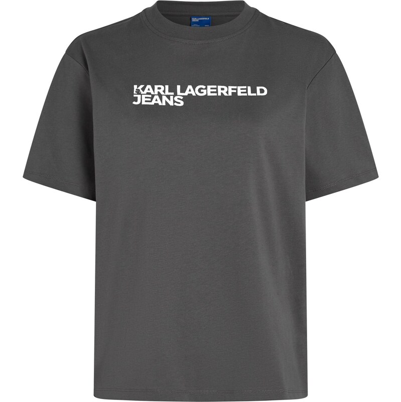 KARL LAGERFELD JEANS Tričko tmavosivá / prírodná biela 66222762