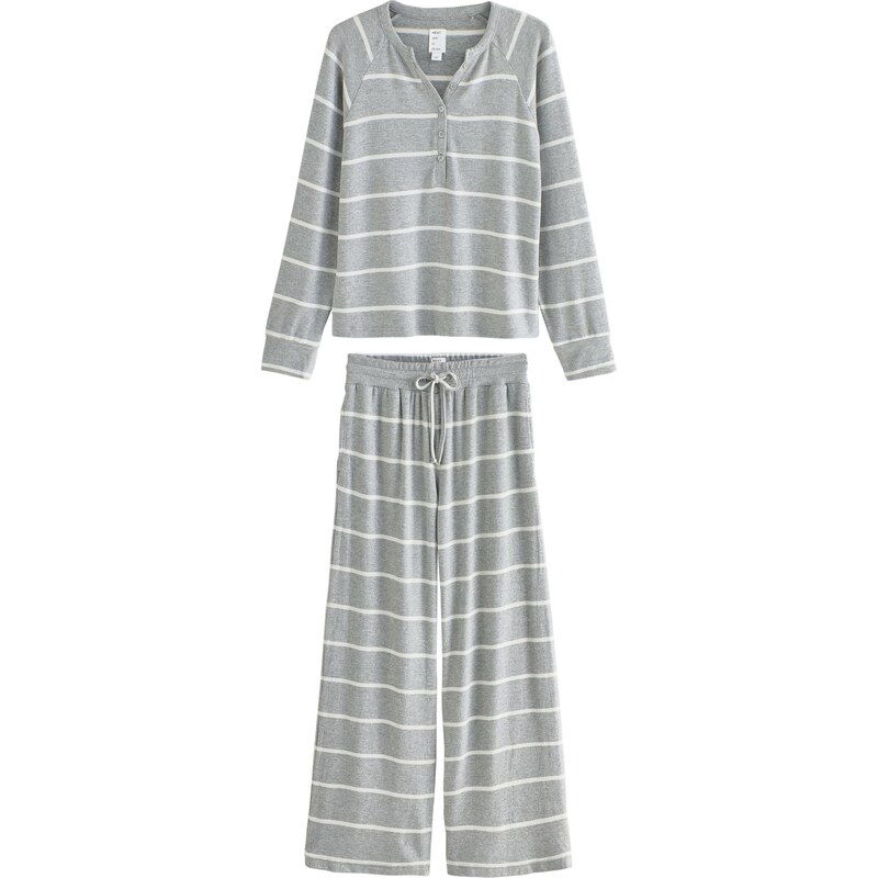 Next Pyžamo sivá melírovaná / biela 67103942