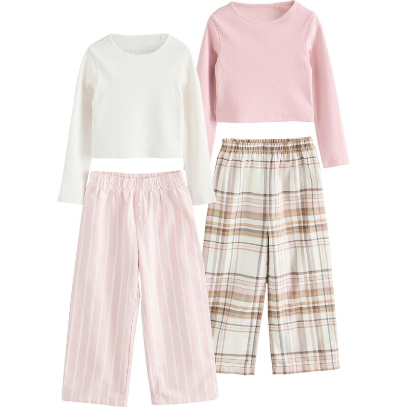 Next Pyžamo mokka / ružová / biela 66222902