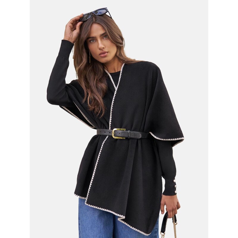 Lipsy Pelerína čierna / biela 66222928