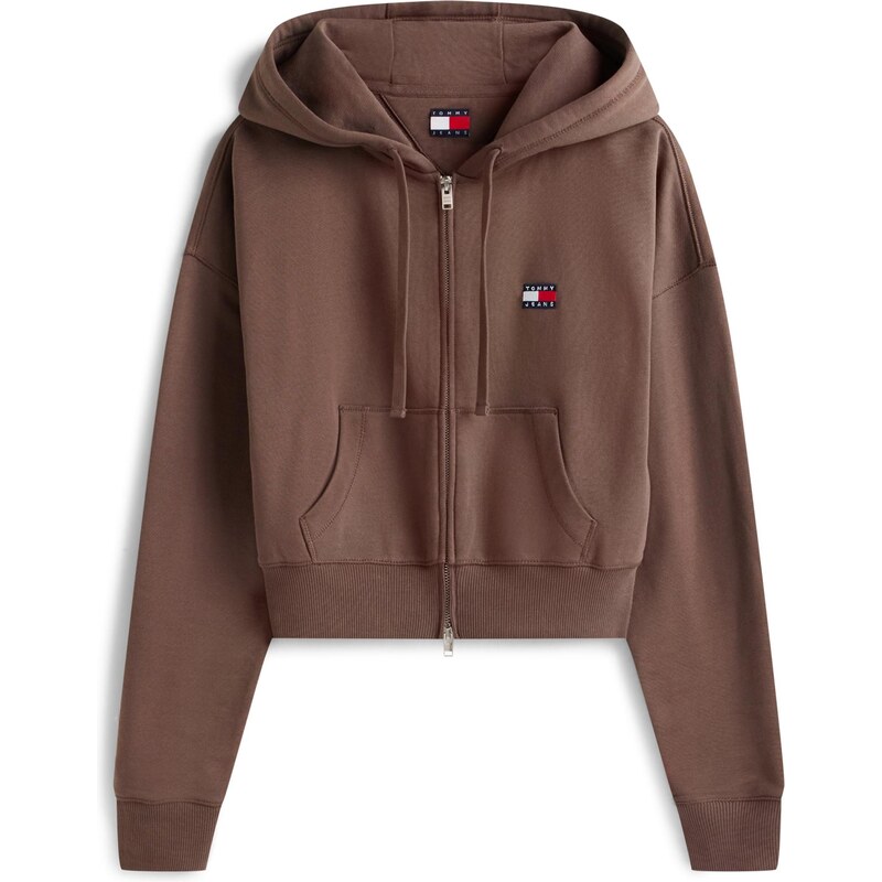 Tommy Jeans Tepláková bunda gaštanová / brusnicová / biela 66222983