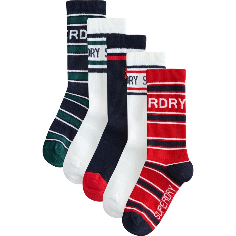 Superdry & Co Ponožky tmavozelená / červená / čierna / prírodná biela 66222995