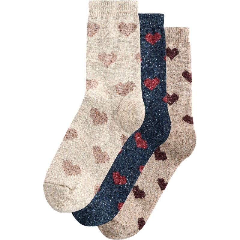 Next Ponožky béžová / námornícka modrá / staroružová / tmavočervená 66223022