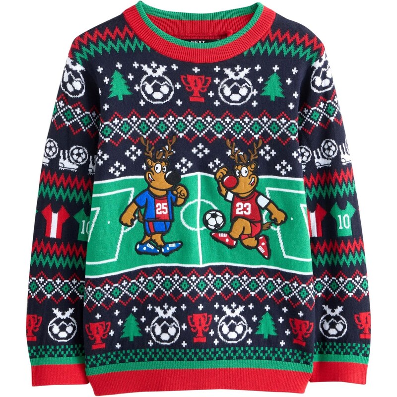 Next Sveter tmavomodrá / zelená / červená / biela 66223040