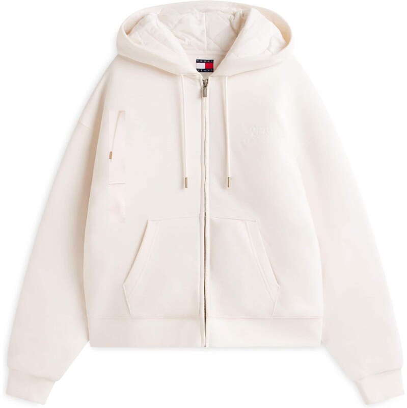 Tommy Jeans Tepláková bunda prírodná biela 66223102