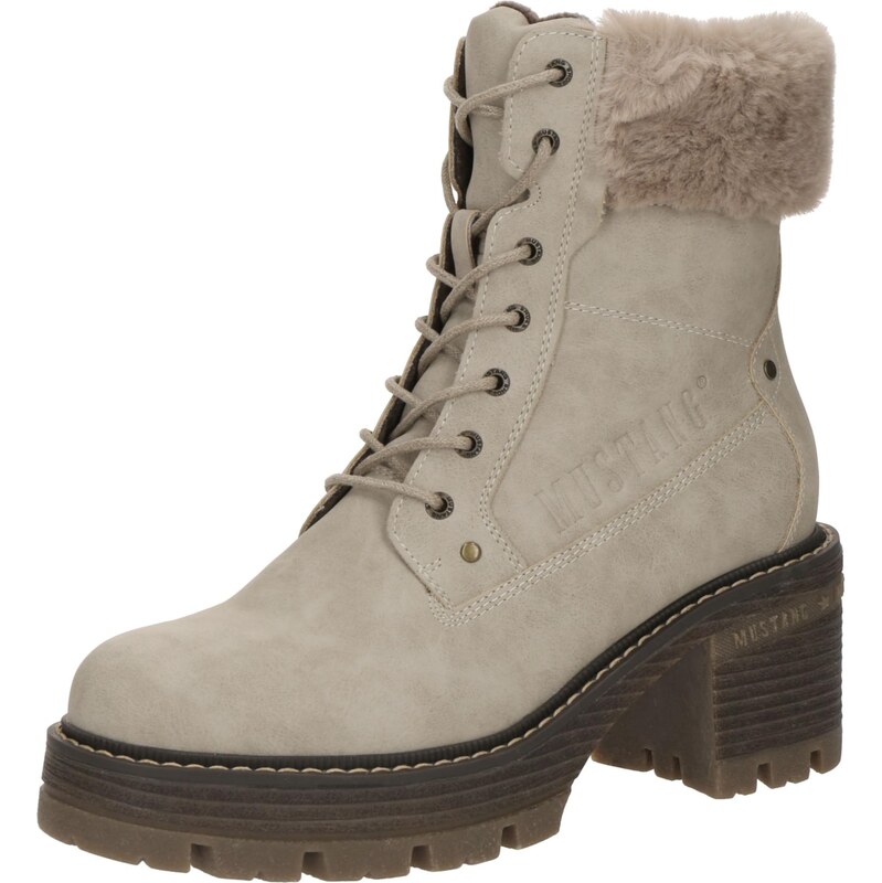 MUSTANG Šnurovacie členkové čižmy sivobéžová 66223121