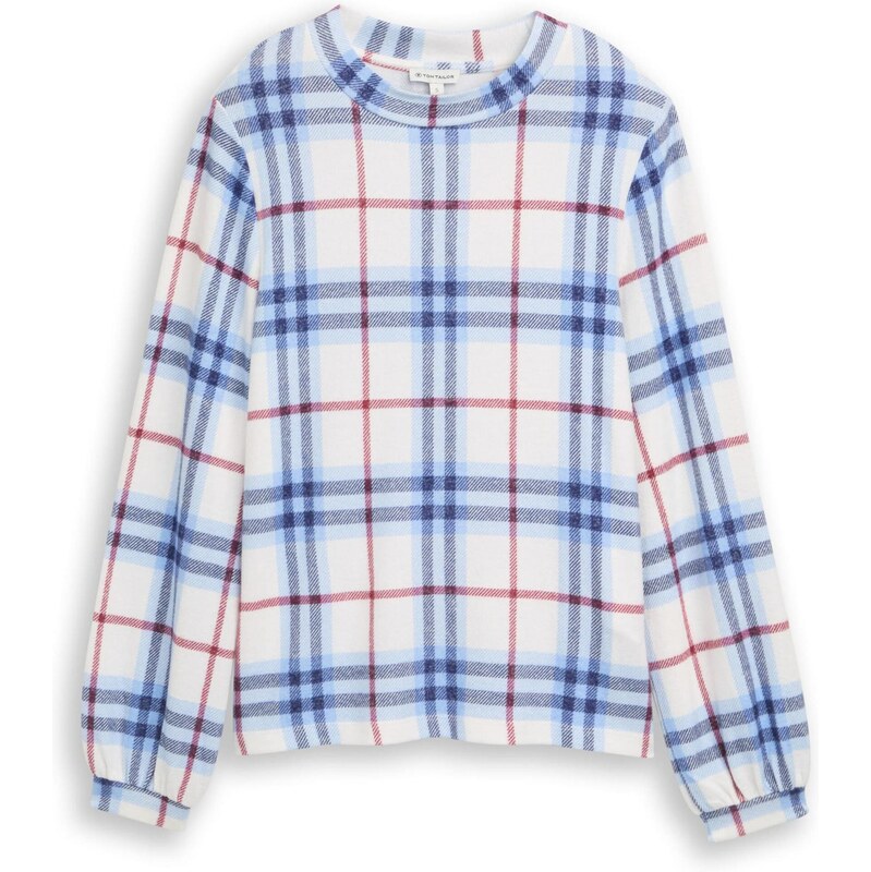 TOM TAILOR Tričko modrá / pastelovo modrá / tmavočervená / šedobiela 66223168