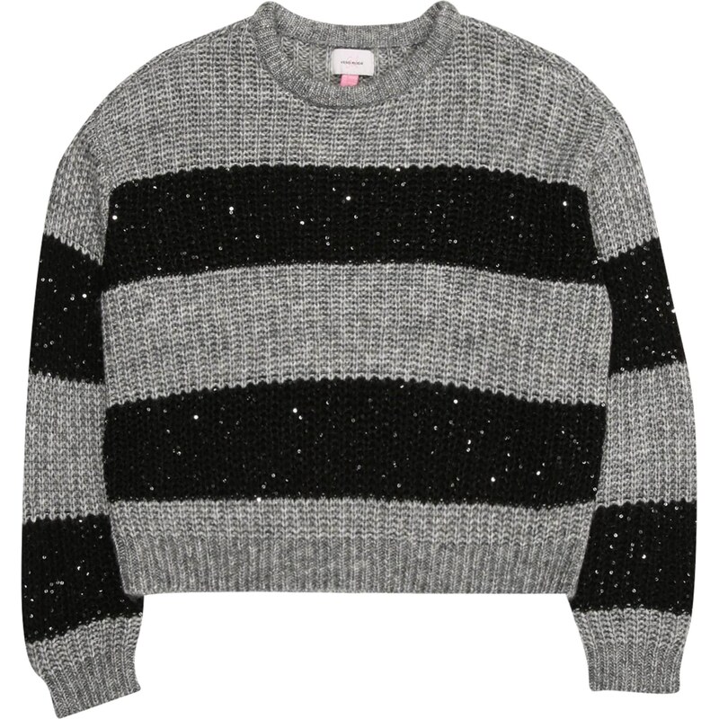 Vero Moda Girl Sveter VMSparkle sivá melírovaná / čierna 66223298