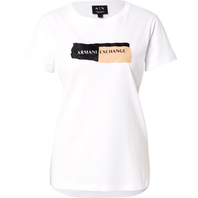 ARMANI EXCHANGE Tričko béžová / čierna / biela 66223308
