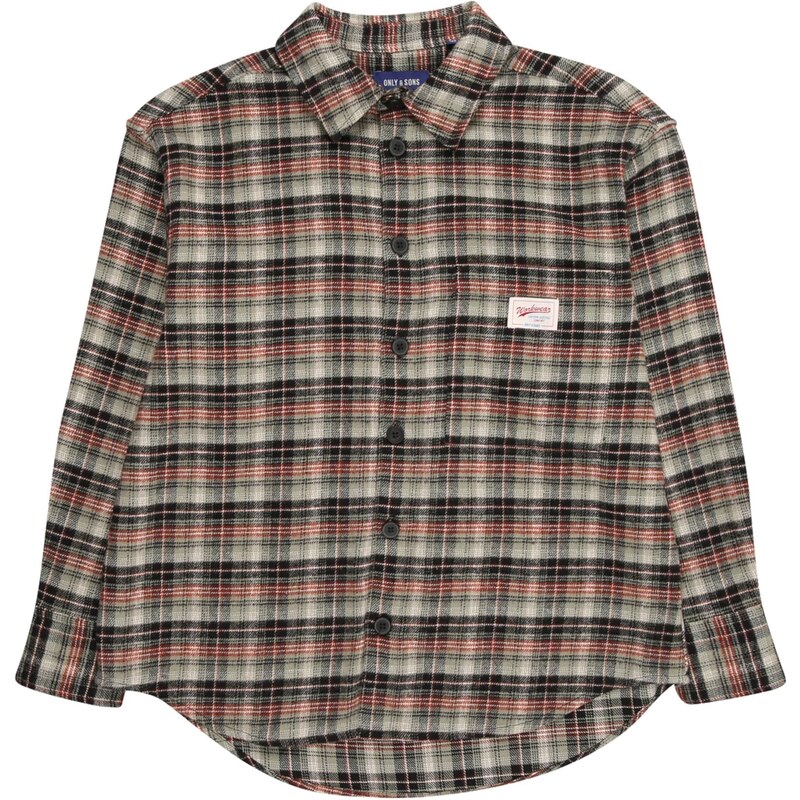 Only & Sons Junior Košeľa OSJJack sivá / hrdzavo červená / čierna / 66223330