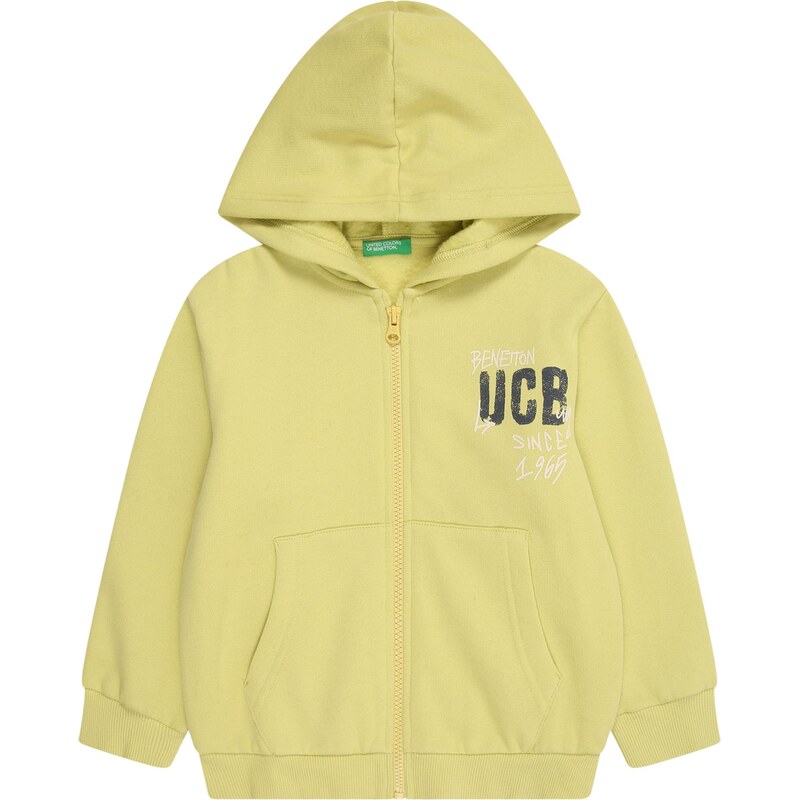 UNITED COLORS OF BENETTON Tepláková bunda limetková / čierna / biela 66223357