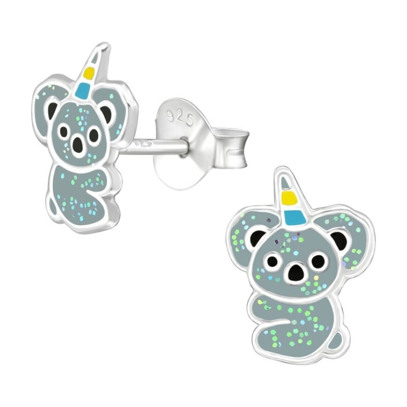 MAJYA Strieborné náušnice KOALA JEDNOROŽEC 11931 66409512