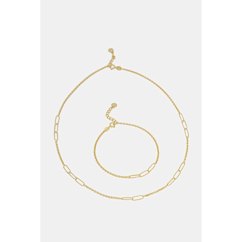 Náhrdelník a náramok vyrobený zo striebra pozláteného zlatom Answear 66224528