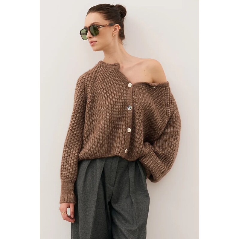 Kardigán s prímesou vlny Bizuu ORNAMY 66225021