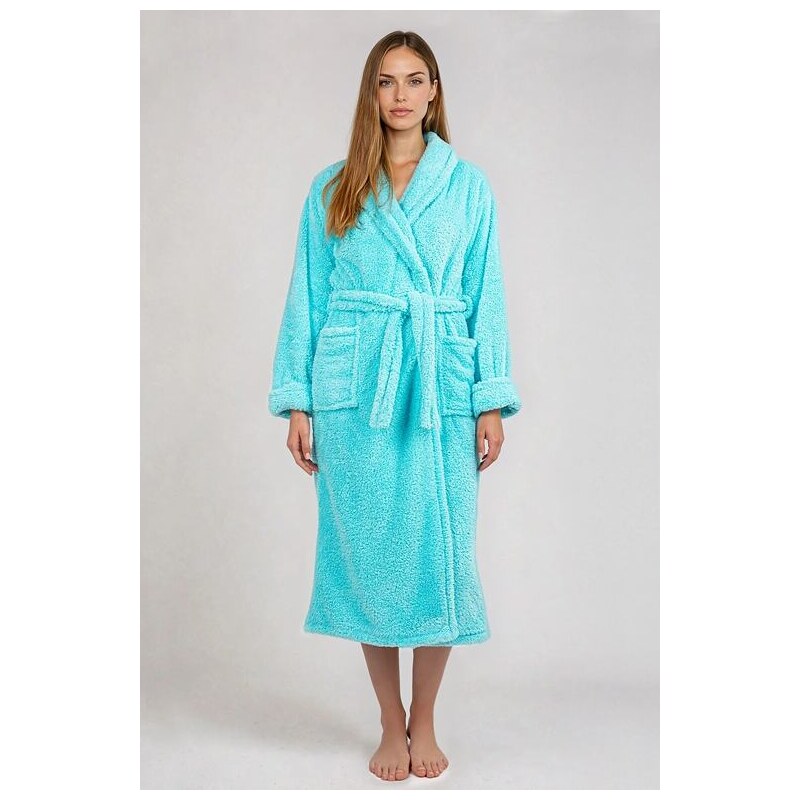 DKaren Dlhý huňatý župan Eliza tyrkysový 63762181