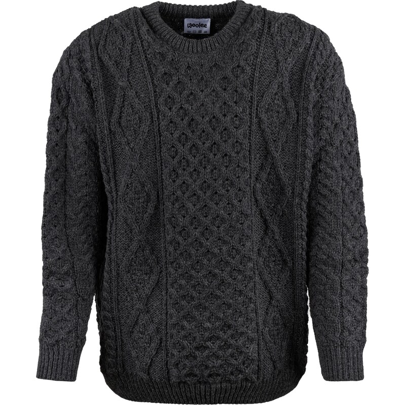 Vlnka Pánsky vlnený sveter s okrúhlym výstrihom tmavo šedá veľkosti 66225720