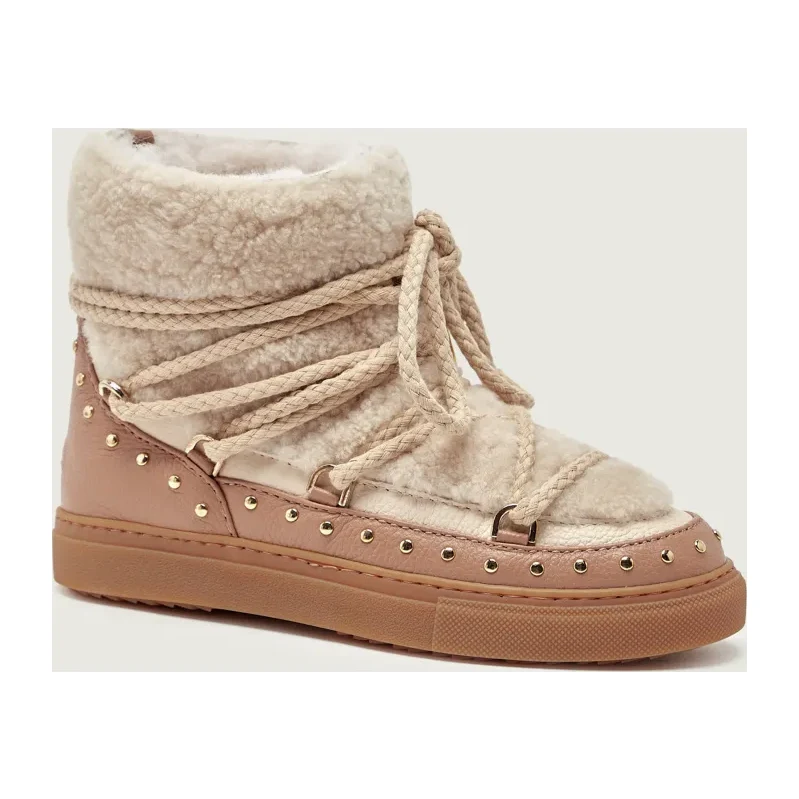 INUIKII Snehule CURLY ROCK | shearling | skóra 66225661