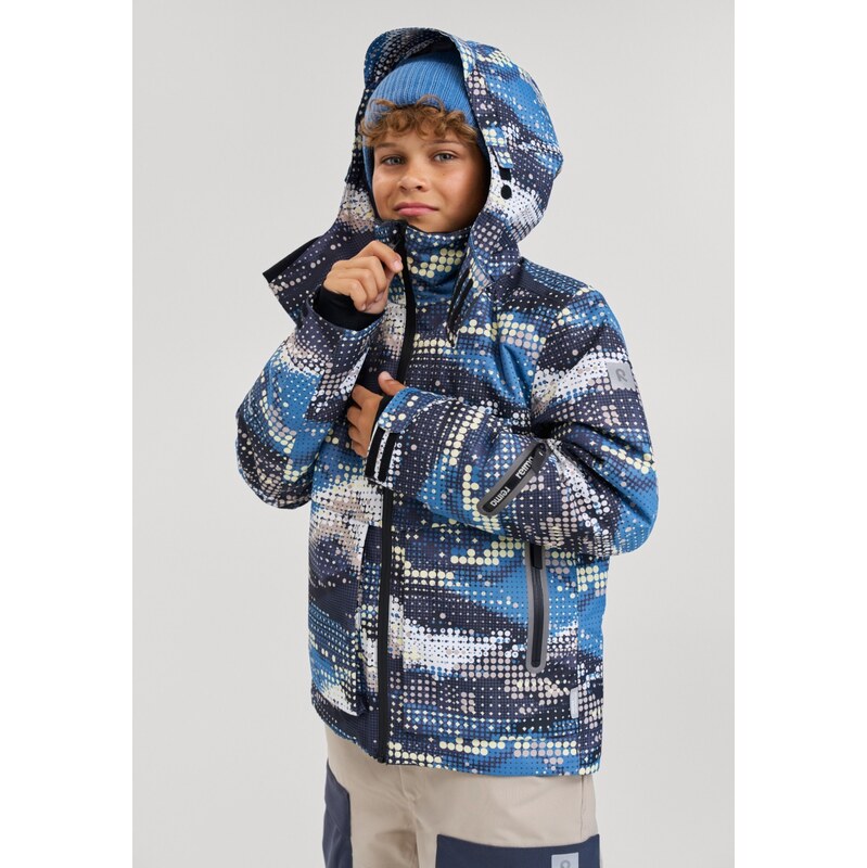 Chlapčenská zimná lyžiarska bunda Reima Tirro čierna/modrá 66227192