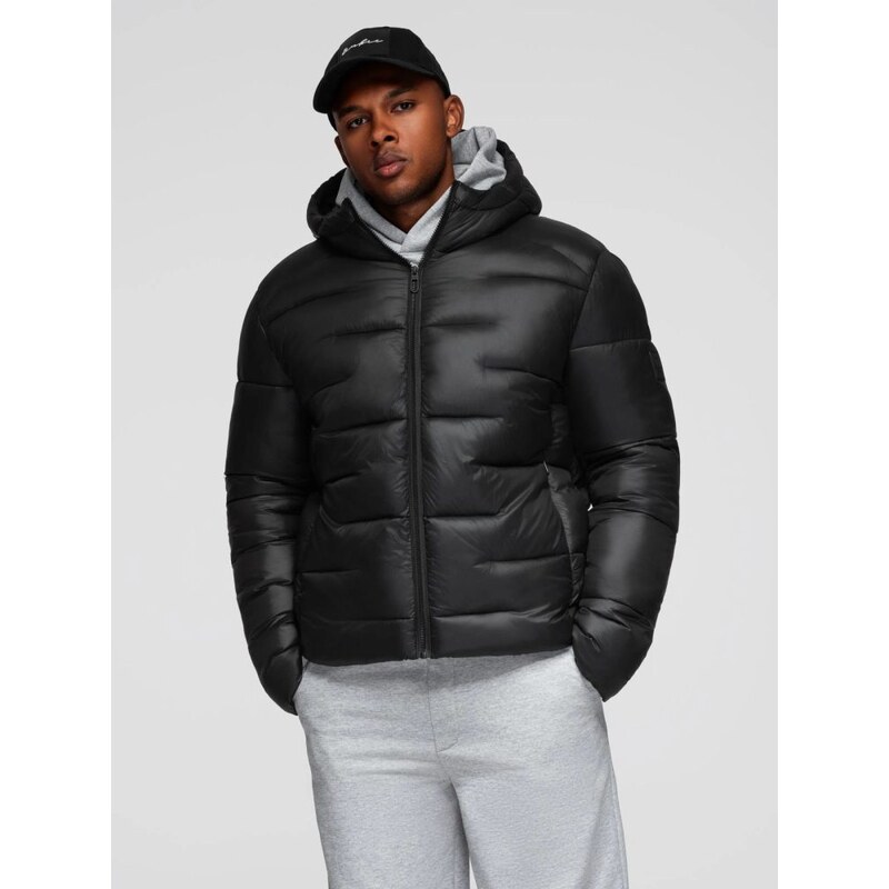 Ombre Clothing Zateplená čierna zimná bunda V1 JAHP-0235 66225754