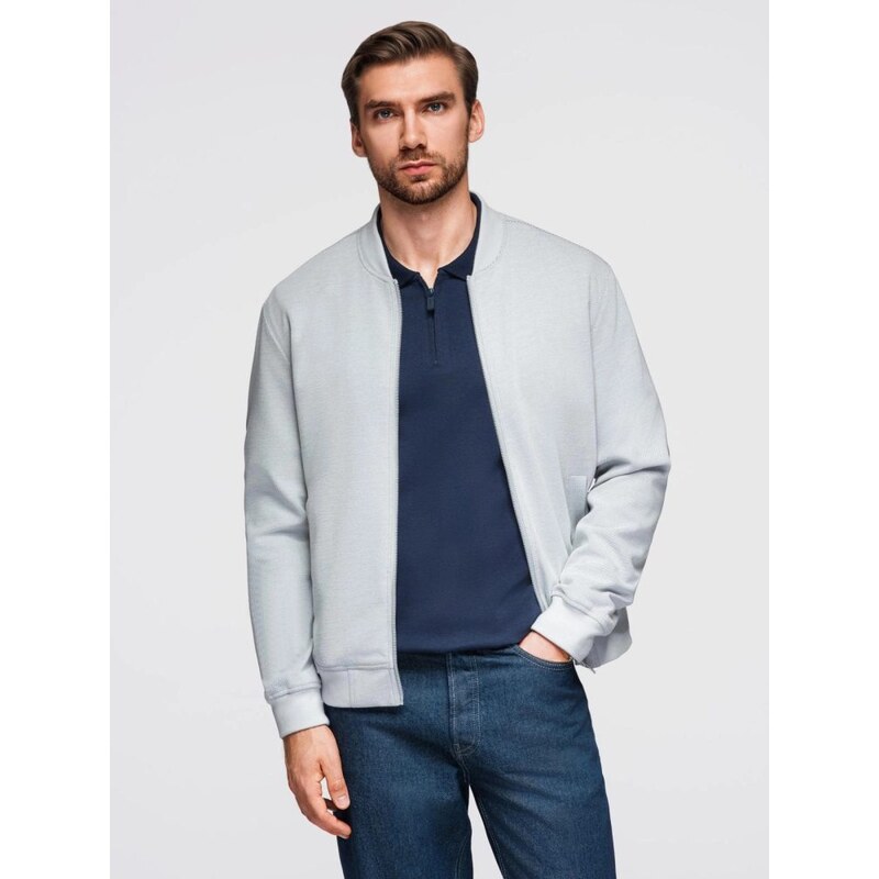 Ombre Clothing Sivá bomber bunda pre pánov V4 OM-JANP-0159 66225774