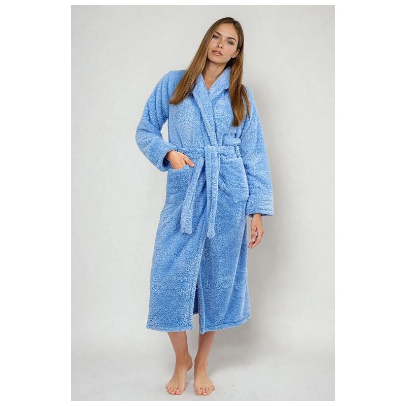 DKaren Dlhý huňatý župan Eliza modrý 5536108