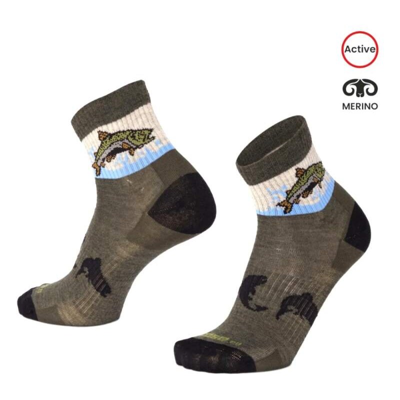 ORLIK TROUT rybárske členkové merino ponožky Moose zelená S 1 pár 66227909