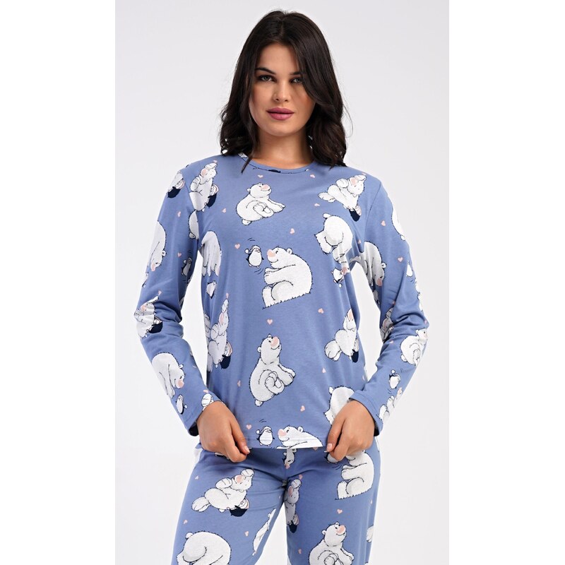 Vienetta Dámske pyžamo dlhé Tučniak a medveď 65899887