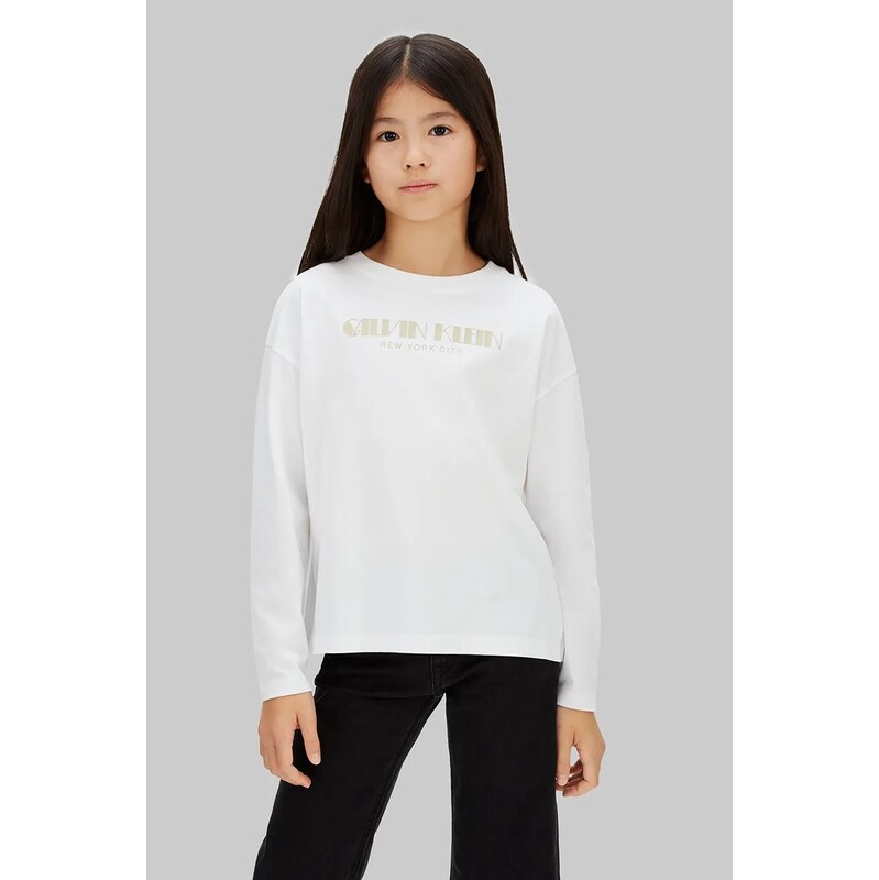 Detská bavlnená košeľa s dlhým rukávom Calvin Klein Jeans 66229095