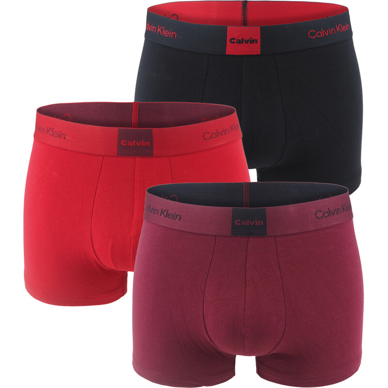 Calvin Klein - boxerky 3PACK Icon cotton logo graphic red & wine tones 66229176