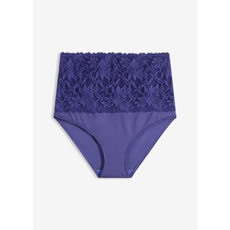 bonprix Bokové nohavičky s jemnou čipkou, farba modrá 66229735