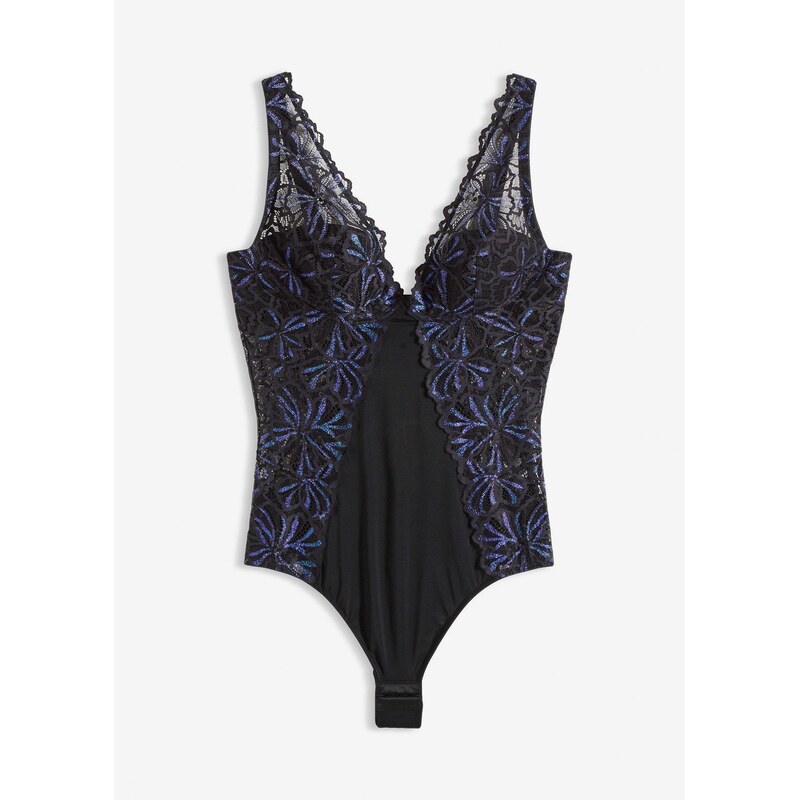 bonprix Body s trblietavým vláknom, farba čierna 66229731