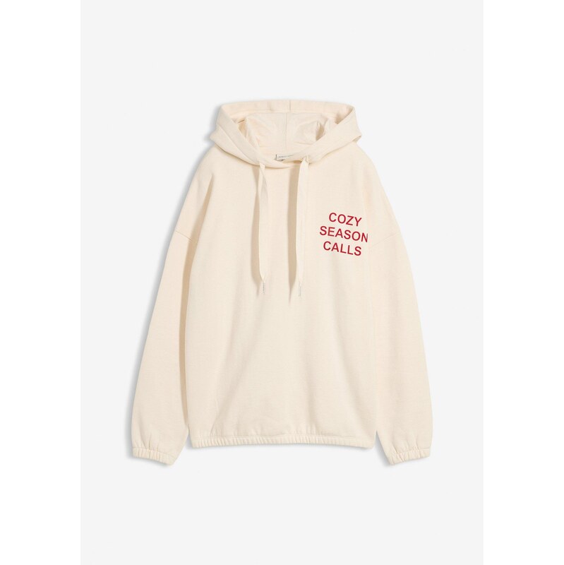bonprix Oversize-mikina z čistej bavlny, farba béžová 66229818