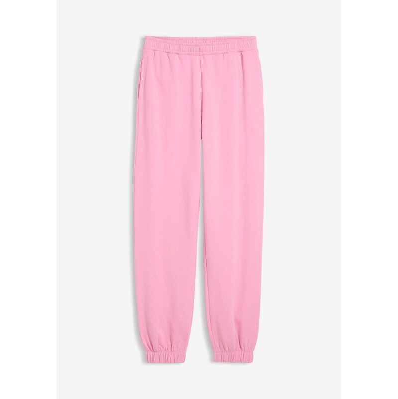 bonprix Tepláky z čistej bavlny, farba ružová 66229819