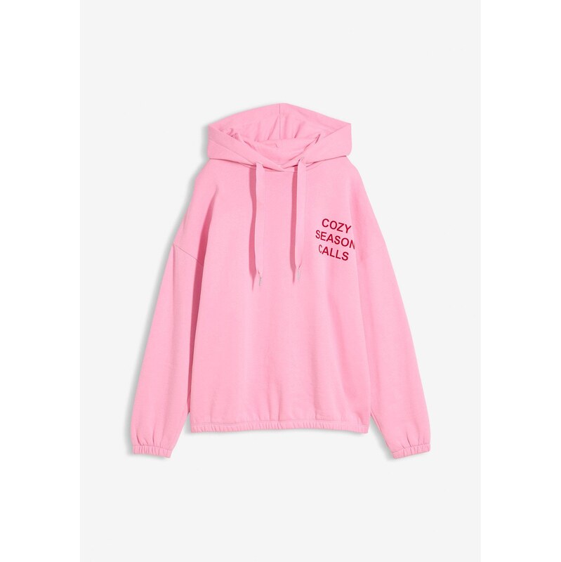 bonprix Oversize-mikina z čistej bavlny, farba ružová 66229817