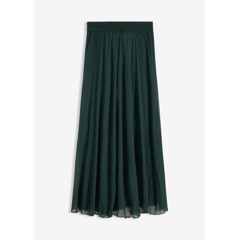 bonprix Šifónová sukňa v pokrčenom vzhľade, farba zelená 66229840