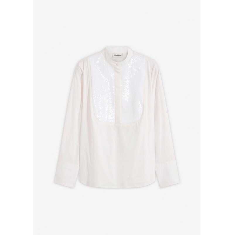 bonprix Tunika s flitrami, farba biela 66229845