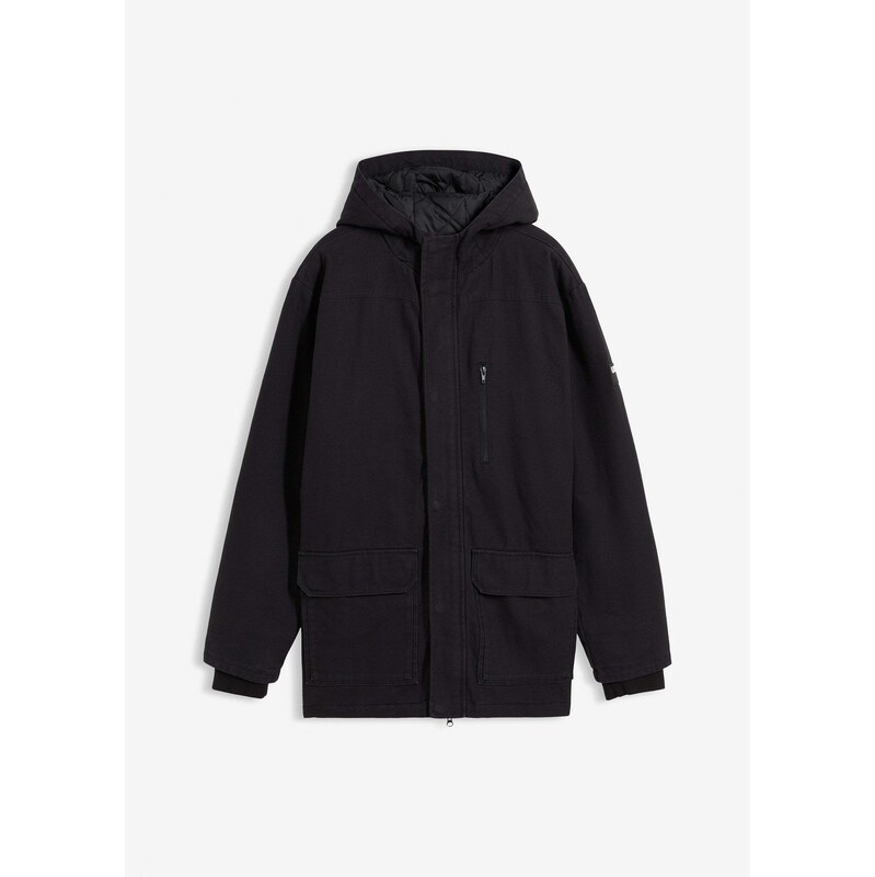 bonprix Zimná bunda z plátna, farba čierna 66229931