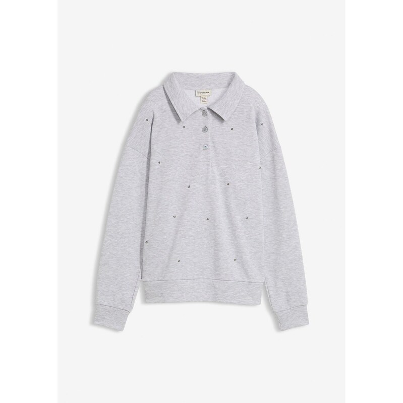 bonprix Mikina s nitmi, farba šedá 66230123